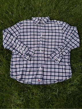 UNTUCKit Kaesler Plaid Flannel 100% Cotton Button Down Shirt Navy White,Red XXL